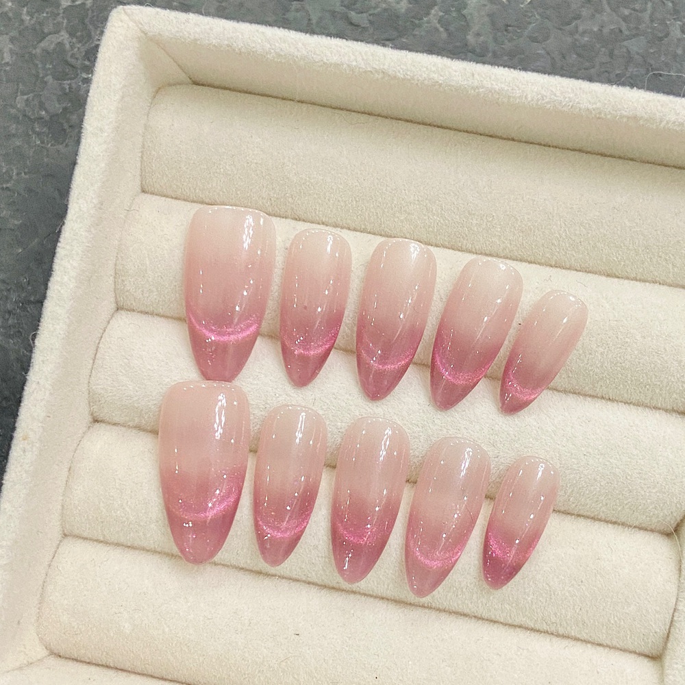 Nail Art French - اليدوية اللوز الصحافة على الأظافر بسيطة