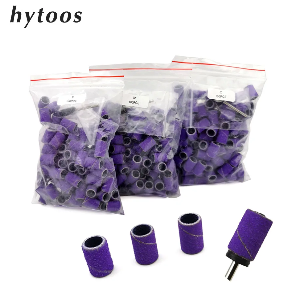 Nail Art Violet - Hytoo-أربطة صنفرة بدون ماندريل مطاطي ،