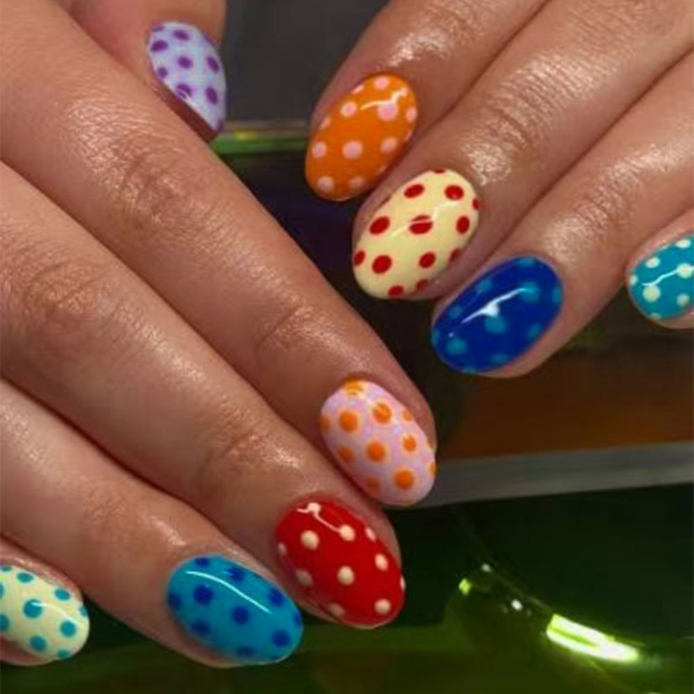 Nail Art Oval - 24 قطعة/مجموعة أظافر صناعية قصيرة بيضاوية
