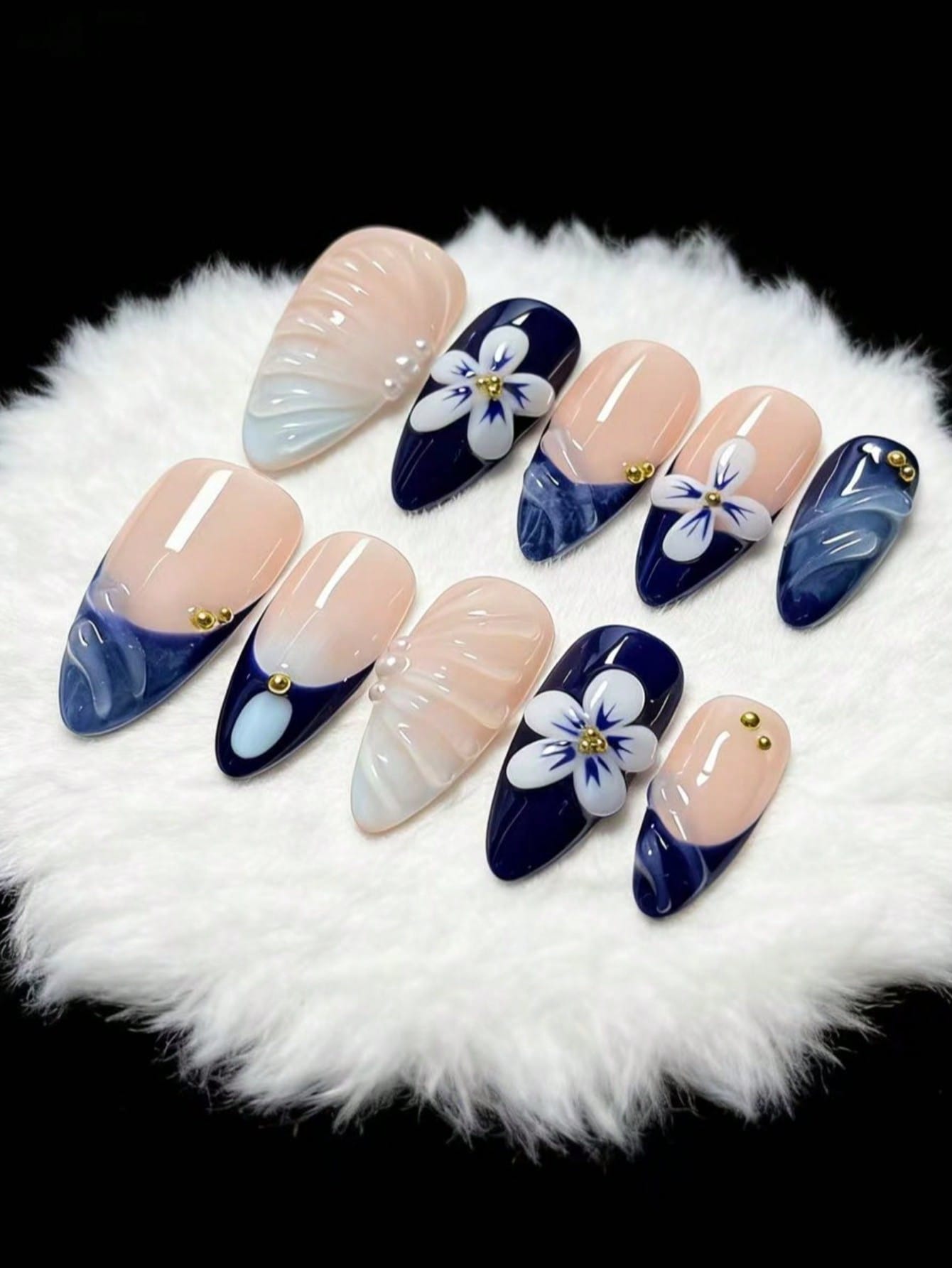 Nail Art French - مجموعة من 10 قطع من فن