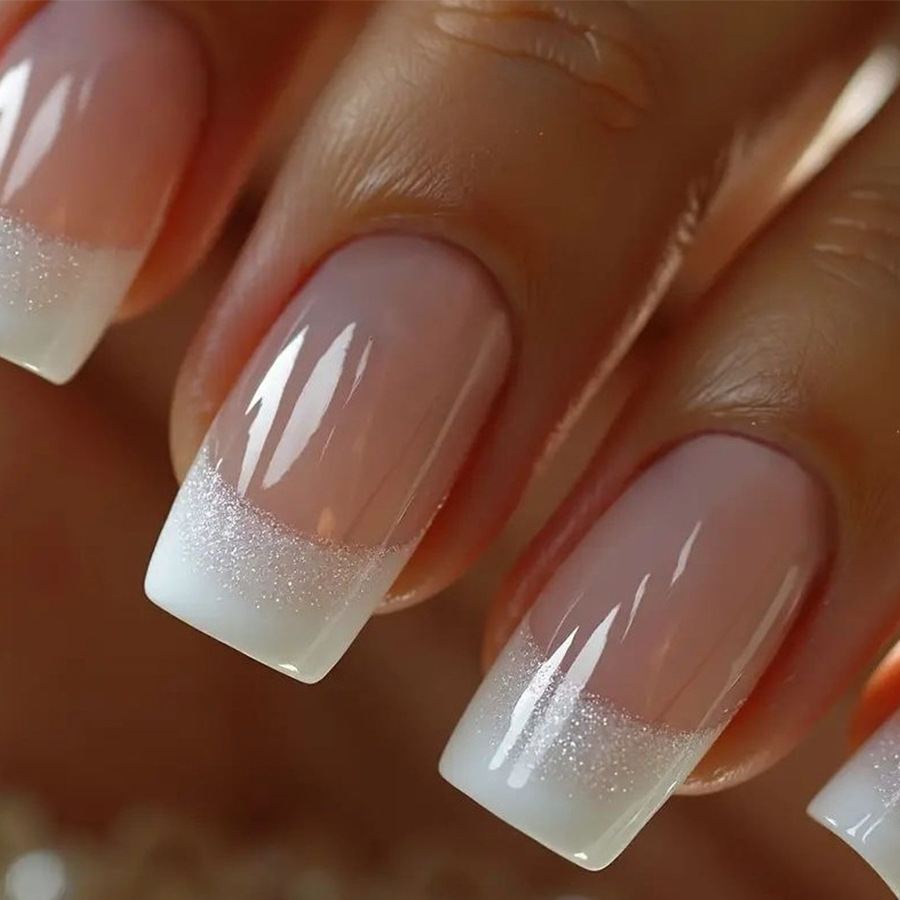 Nail Art Overlay - 24 قطعة/مجموعة أظافر صناعية متوسطة الحجم