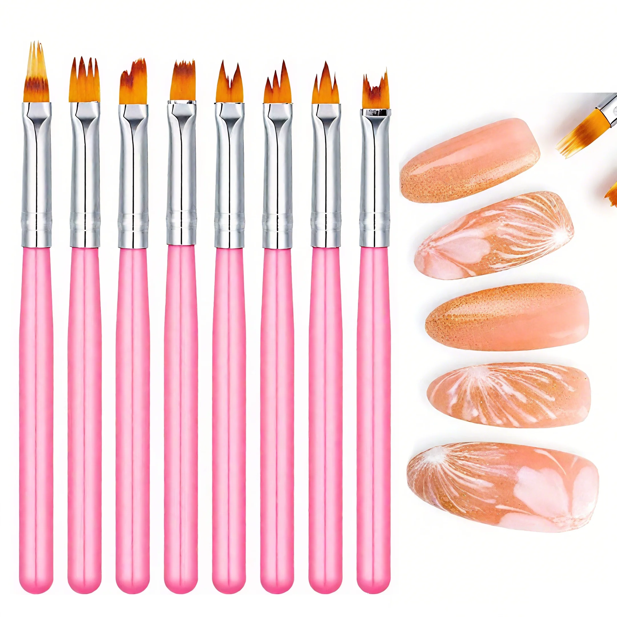 Nail Art Zig Zag - مجموعة فرش فن الأظافر المكونة من