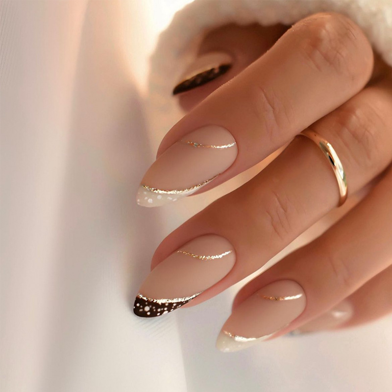 Nail Art French - 24 قطعة من الأظافر المزيفة على