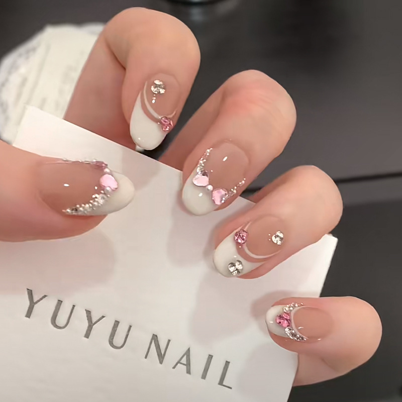 10 قطعة الأبيض الفرنسي الوردي  - مراجعة Nail Art French وسعره
