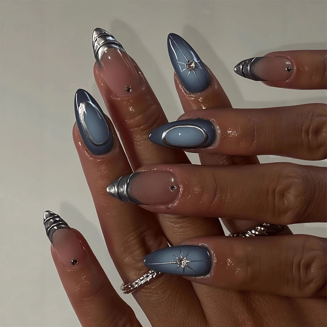 24 قطعة مجموعة أظافر اللوز الق - مراجعة Nail Art Overlay وسعره