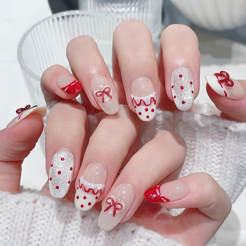 10 قطع أظافر صناعية قصيرة بيضا - مراجعة Nail Art Oval وسعره