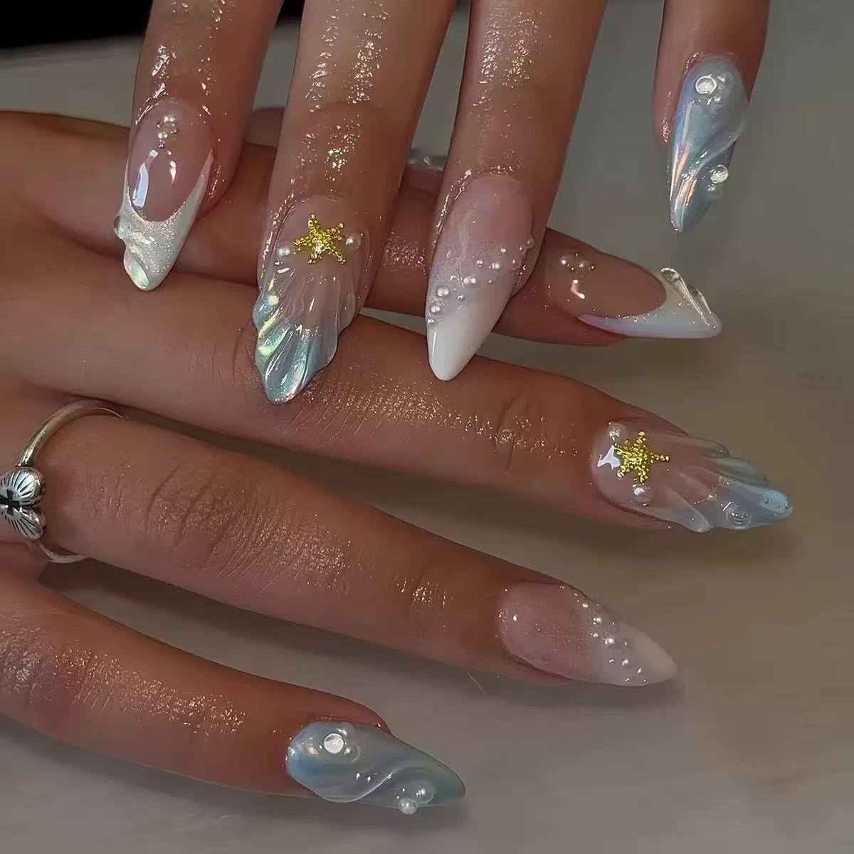24 قطعة من ملصقات الأظافر القص - مراجعة Nail Art Oval وسعره