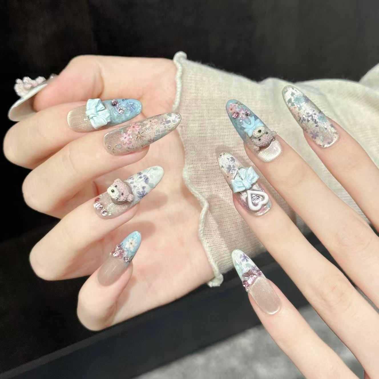 10 قطع من الأظافر الاصطناعية ا - مراجعة Nail Art Oval وسعره