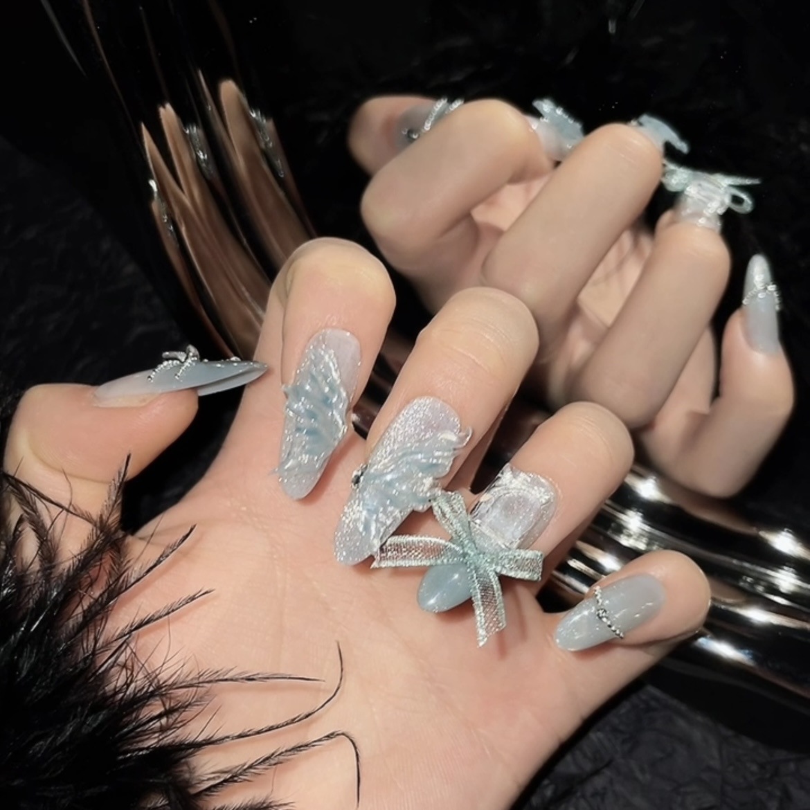10 قطع من الأظافر الاصطناعية ا - مراجعة Nail Art Oval وسعره