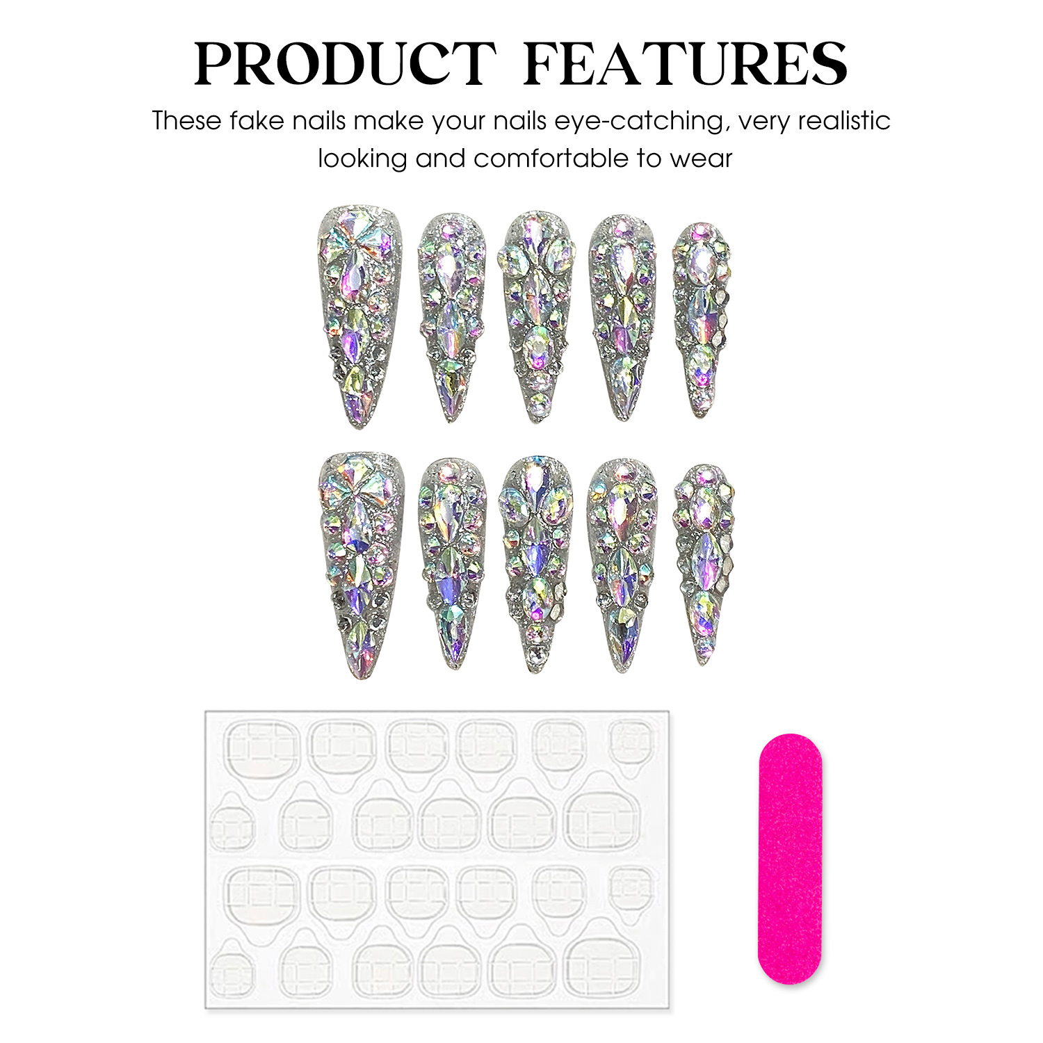 10 قطعة الصحافة اليدوية على ال - مراجعة Nail Art French وسعره