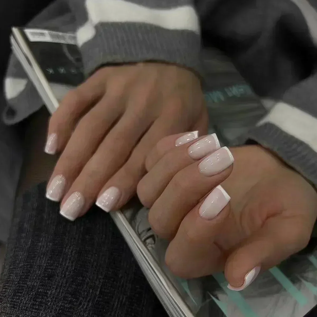 24 قطعة بسيطة الباليه بريق انف - مراجعة Nail Art French وسعره