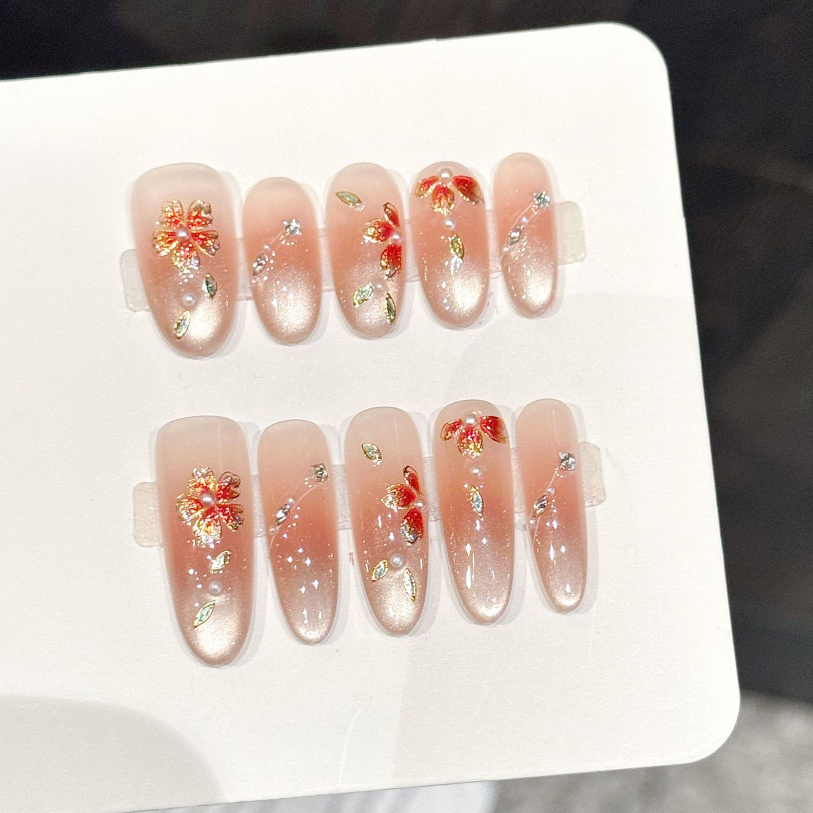 10 قطعة الأظافر وهمية اليدوية  - مراجعة Nail Art Oval وسعره